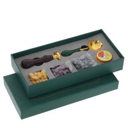 GAEM Набор для сургучной печати: ложка, воск, свеча, печать, в ассортименте, L23 W11 H4 см