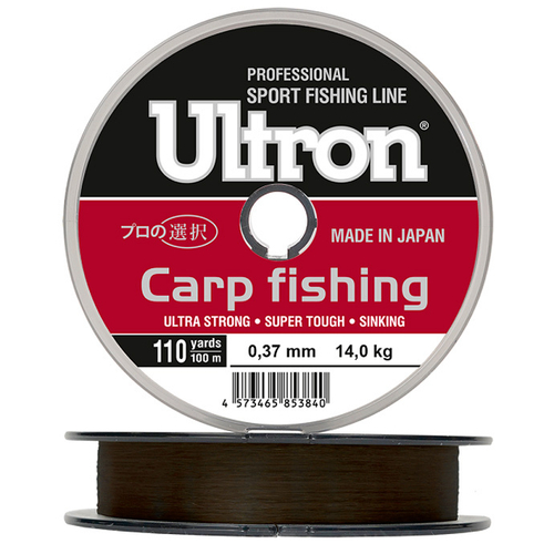 Леска ULTRON Carp Fishing 0,37 мм., 14,0 кг, 100 м, коричневая