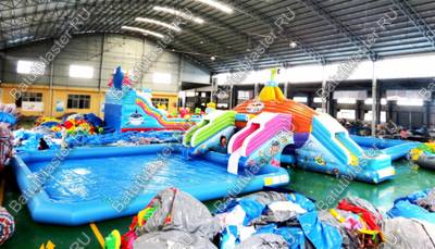 Надувной назменый аквапарк «Субмарина», 20*9*4,5 м с двумя бассейнами