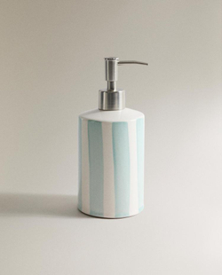 ZARA HOME ДОЗАТОР ДЛЯ ЖИДКОГО МЫЛА В ПОЛОСКУ, СИНИЙ