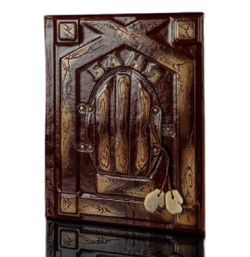 "Баня" Книга подарочная в кожаном переплете с художественной росписью и окошком с веником