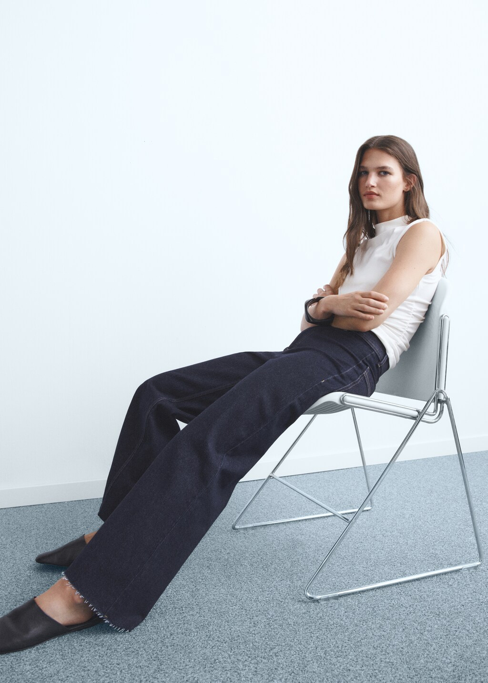 Джинсы-кюлоты Catherin с высокой талией