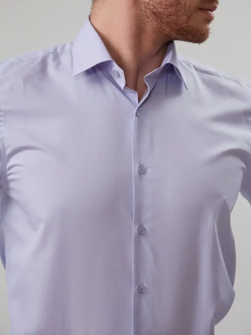 Рубашка приталенная SLIM FIT с длинным рукавом, лавандовая