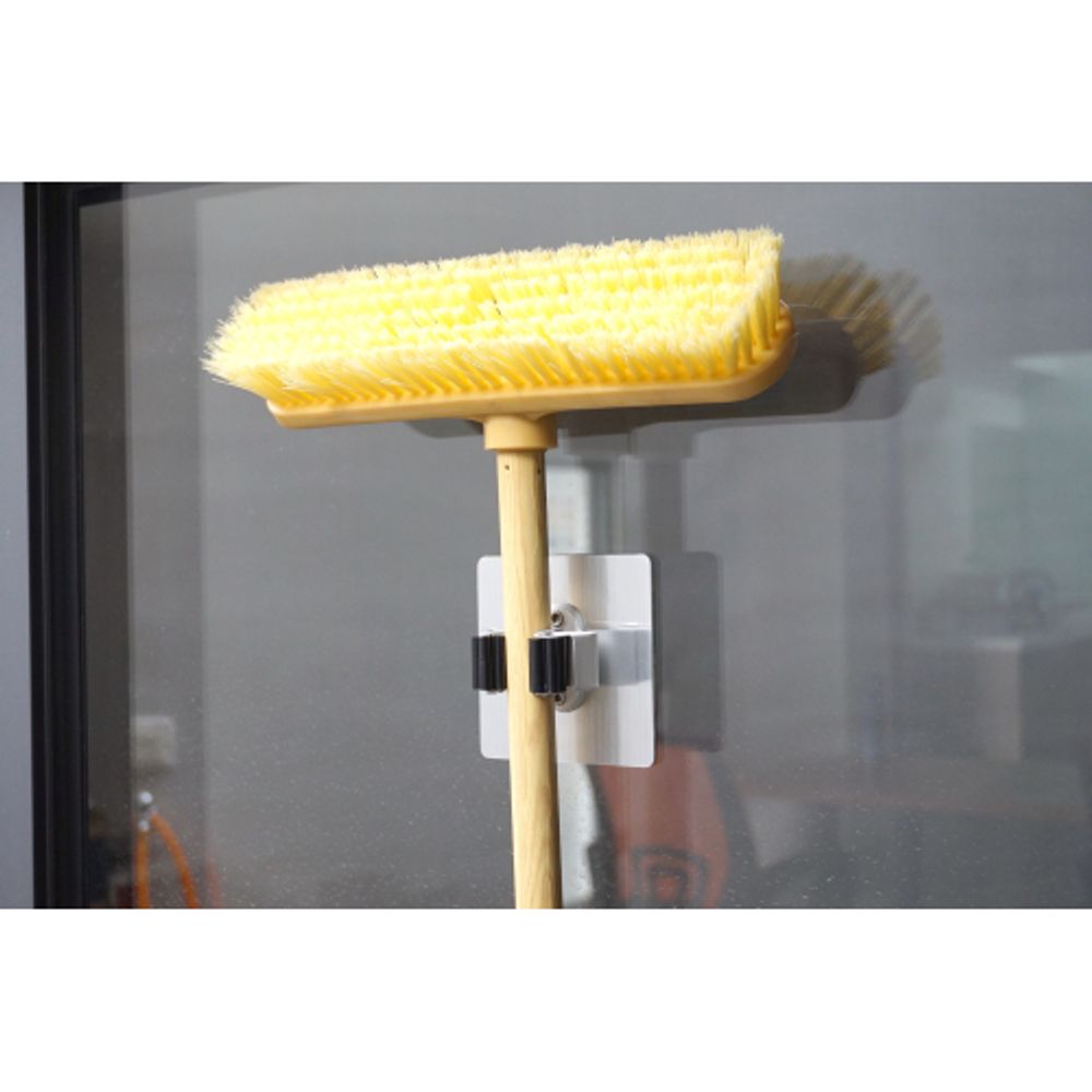 Держатель СИЛА SSH10-S1S-12 для инвентаря на силиконовом креплении 10х10 см нагрузка 2,5 кг хром серебристый