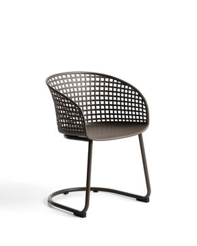 Уличный стул Tenaro из коричневого пластика и стали