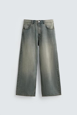 ZARA ДЖИНСЫ BAGGY FIT, ЗЕЛЕНОВАТО-СИНИЙ