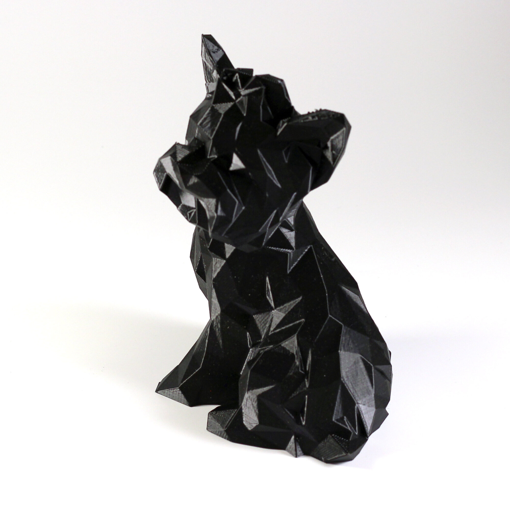 Статуэтка собаки породы Йорк (York dog) полигональная 160мм, черный