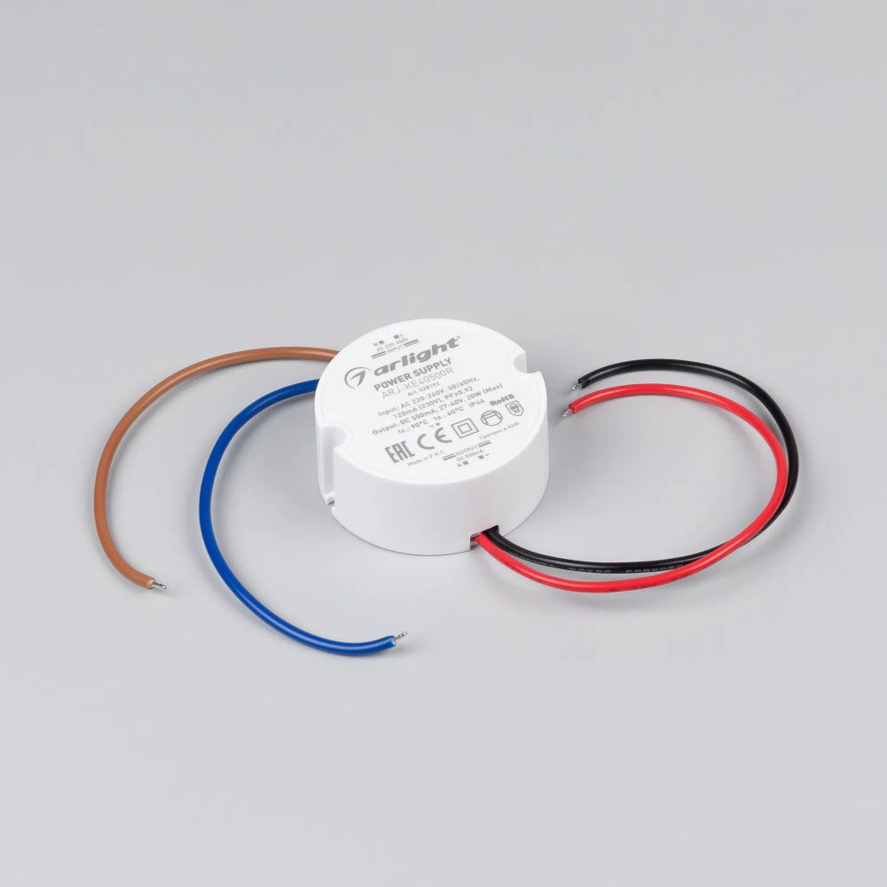 Блок питания ARJ-KE40500R (20W, 500mA, PFC) (Arlight, IP44 Пластик, 5 лет) 028192