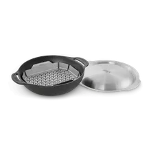 Чугунный вок Weber Crafted с корзиной для приготовления на пару