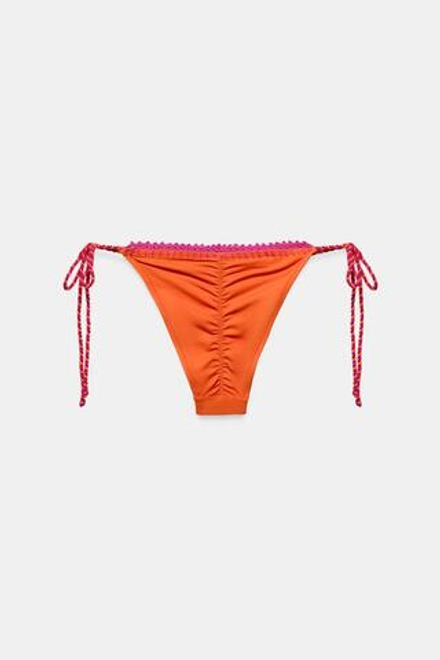 ZARA ПЛАВКИ-БИКИНИ С ЗАВЯЗКАМИ, ОРАНЖЕВЫЙ