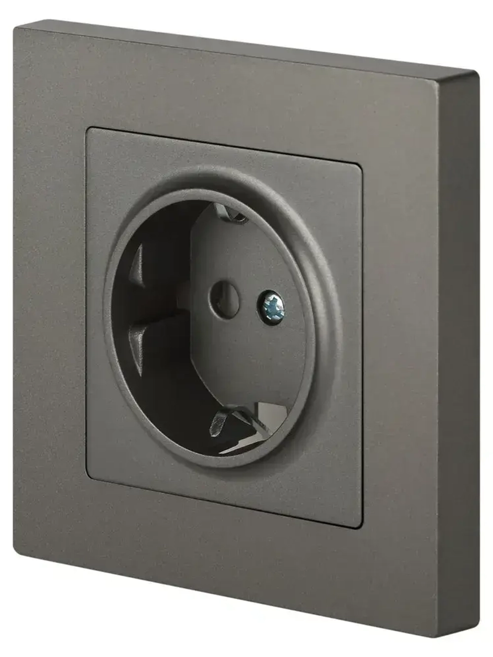 Розетка с заземлением Intro Accent серый