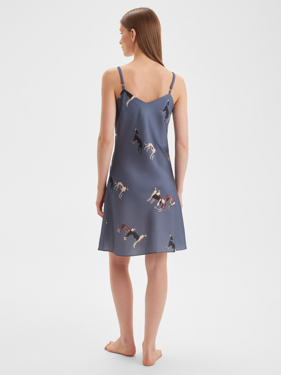 Шелковая комбинация с борзыми графит