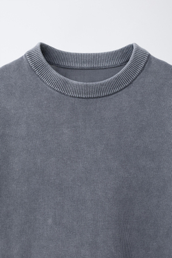 ZARА ФУТБОЛКА ИЗ ТРИКОТАЖА С ЭФФЕКТОМ ПОТЕРТОСТИ, СЕРЫЙ