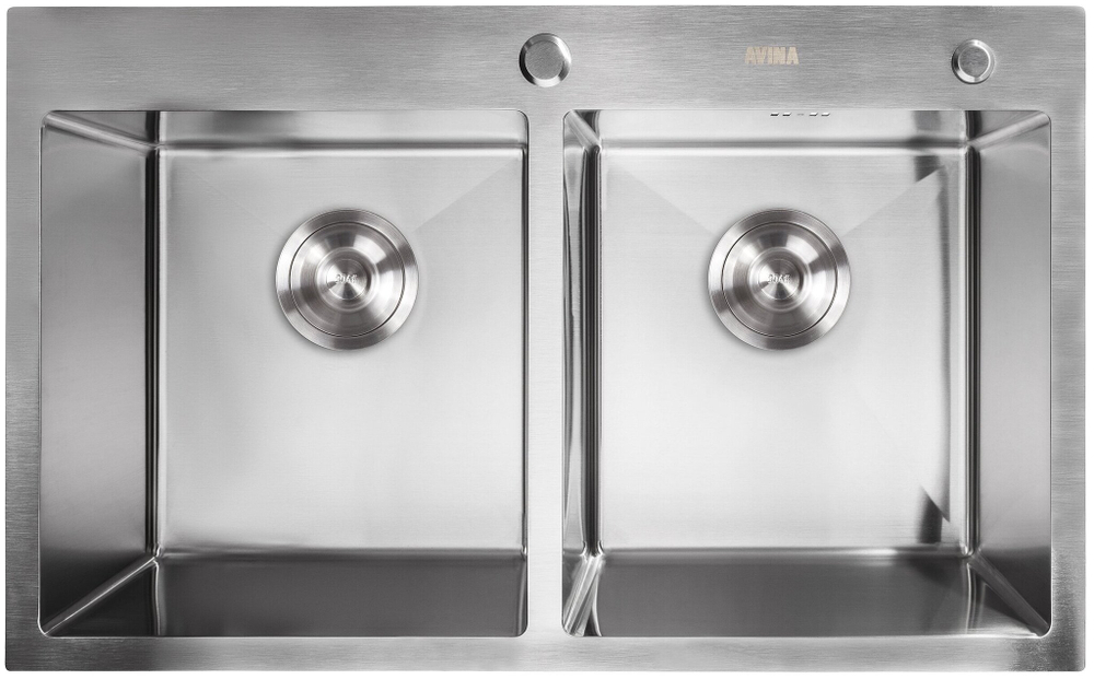 МОЙКА КУХ ИЗ НЕРЖ-Й СТАЛИ ДВОЙНАЯ AVINA 78*42+СЕТКА САТИН ТОЛЩИНА . 0,8 М