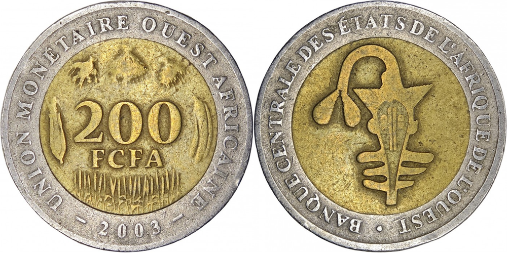 Западная Африка (ВСЕАО) 200 франков, 2003 - 2018 Рыба-пила VF