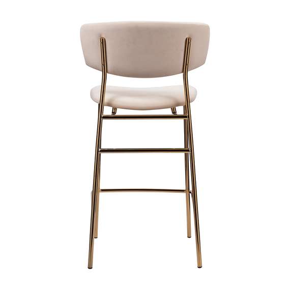 Стул полубарный Elle кремовый с золотыми ножками