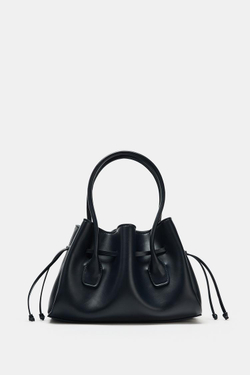 ZARA ГОРОДСКАЯ СУМКА СО СБОРКАМИ, СИНИЙ