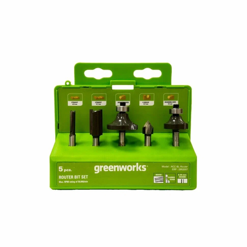 Набор фрез Greenworks 2953207, концевые, 5шт, в пластиковом кейсе