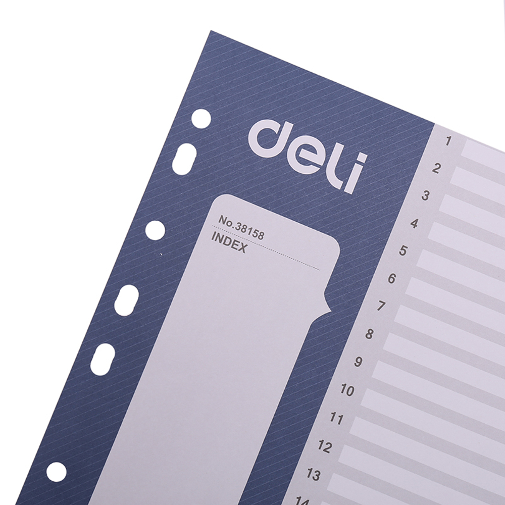 Разделитель пластиковый DELI, А4, 31 лист, серый