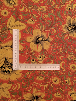 Ткань бязь плательная, рис. "Хохлома", ширина 150 см, арт. 34.6