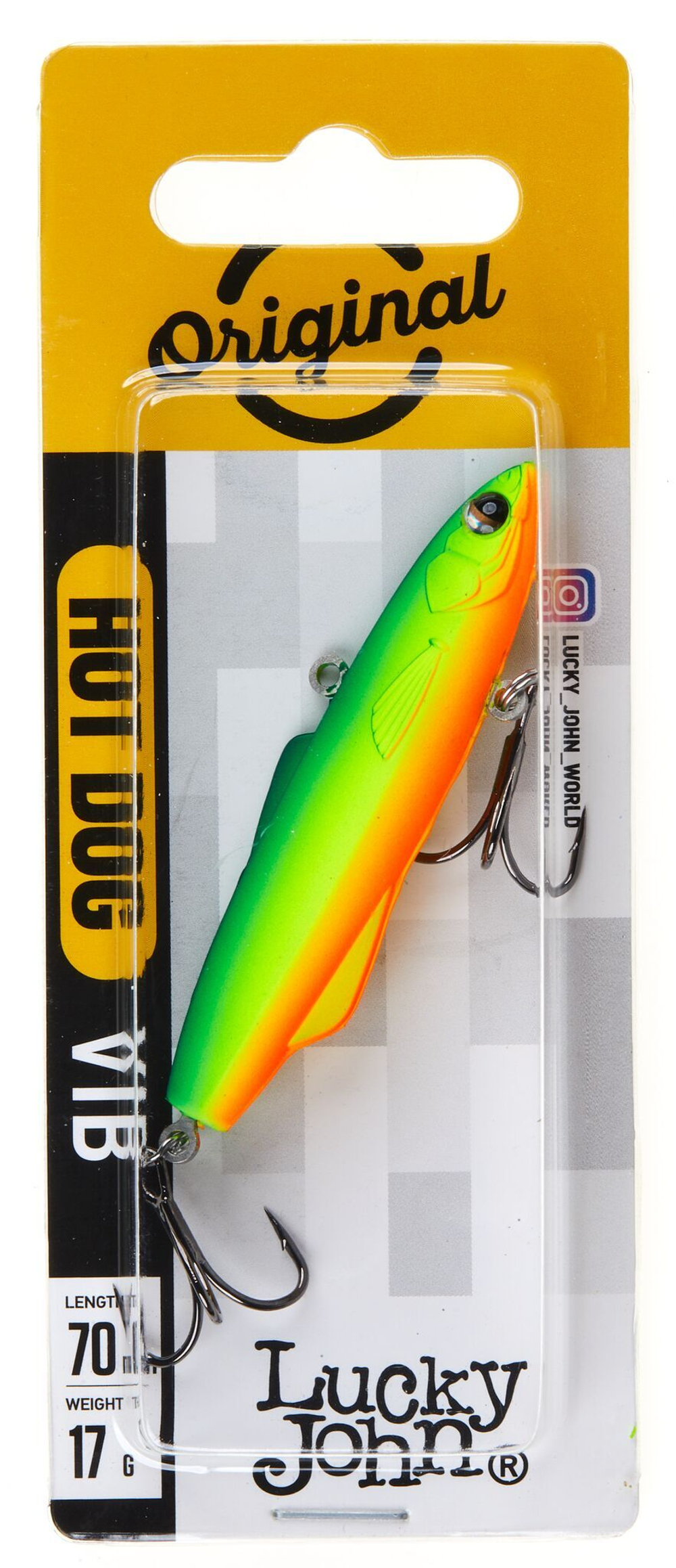 Воблер вертикальный Lucky John HotDog VIB 70, цвет 010