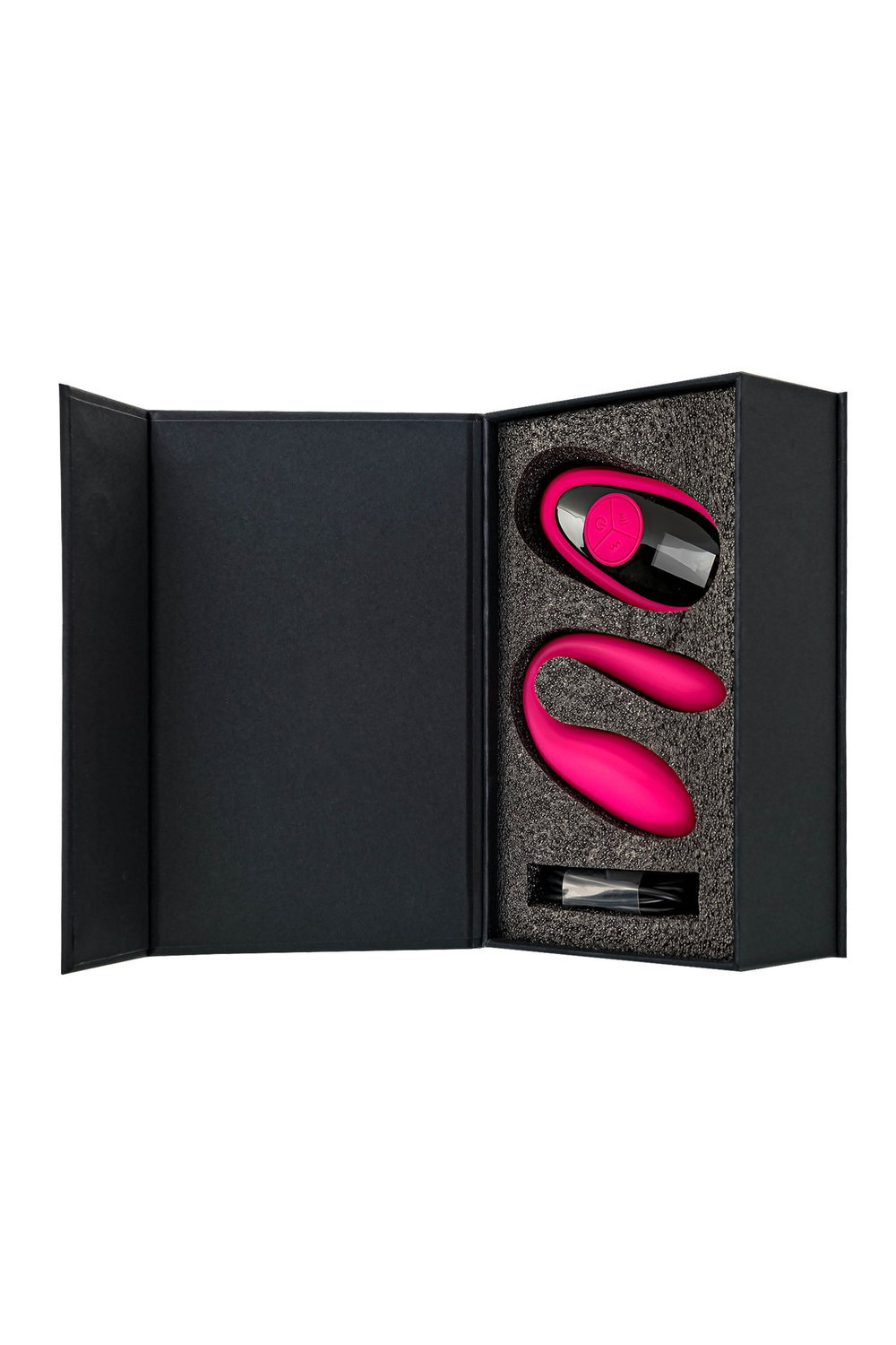 Розовый вибратор для пар Prawno с пультом ДУ (Цвет: розовый)