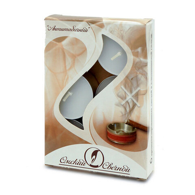 Свеча чайная ароматизированная 12гр "Антитабачный", 6шт/уп