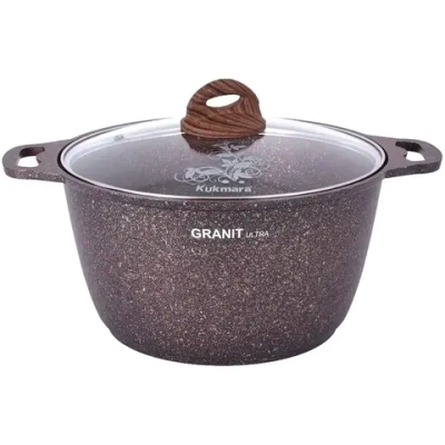 Кастрюля 6л «Granit ultra» (red) со стеклянной крышкой кга62а
