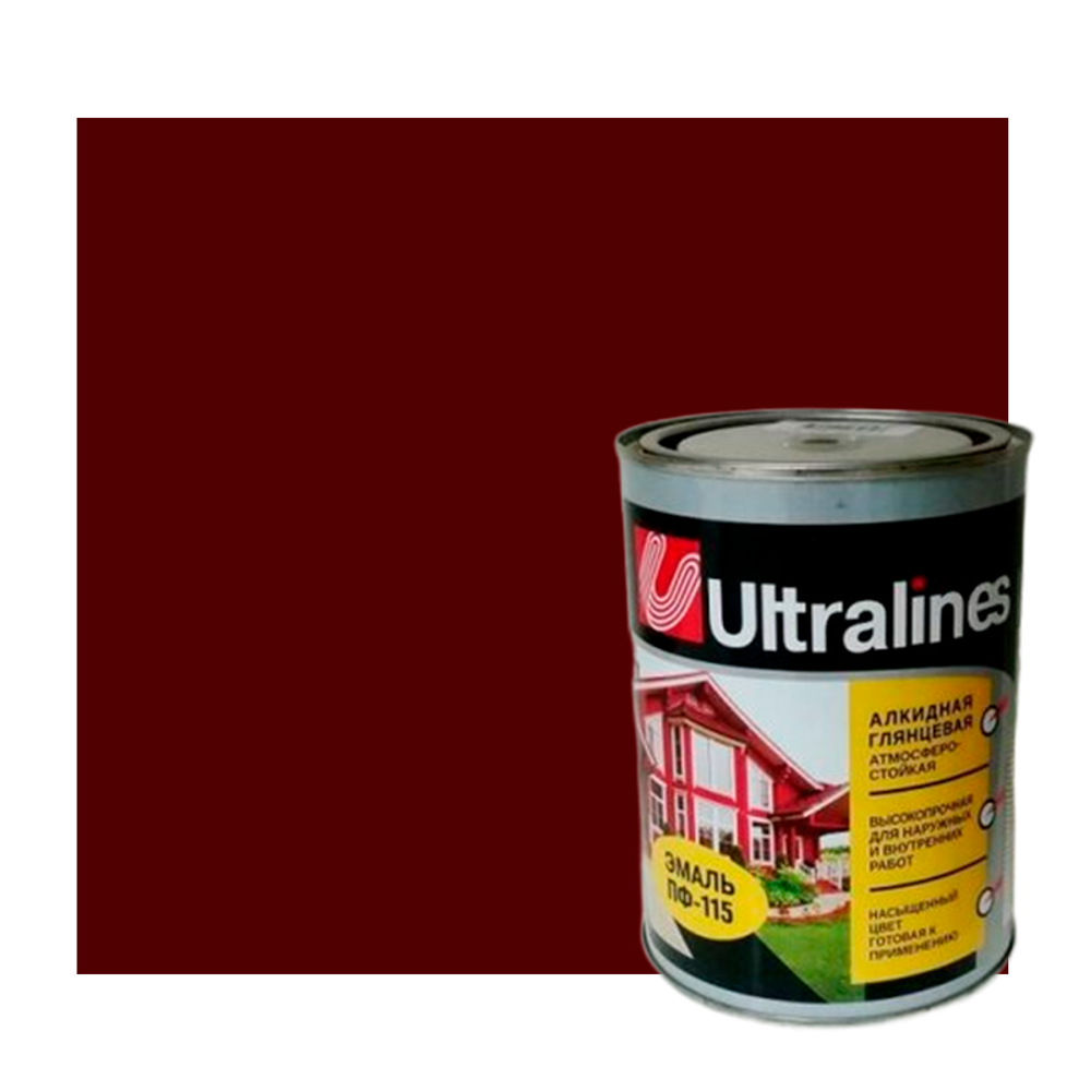 Эмаль ПФ-115 "ULTRA LINES" ВИШНЕВАЯ 0,8кг