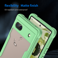 Чехол с зелеными боковыми рамками для Google Pixel 6a, задняя крышка прозрачная тонированная