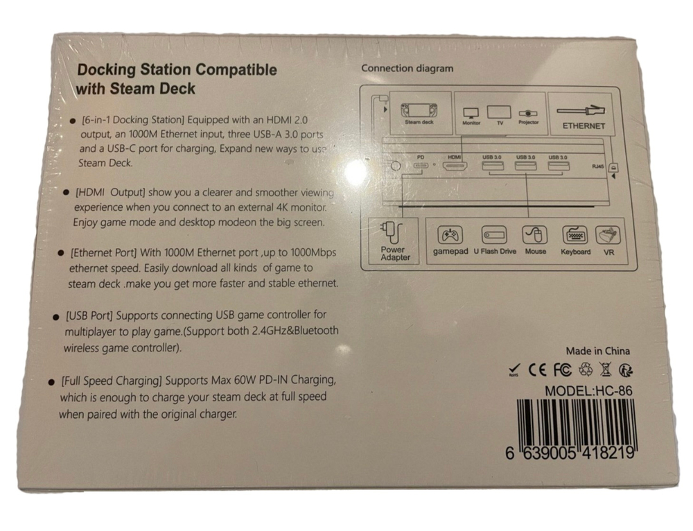 Док-станция  для Steam Deck 6-in-1, зарядное устройство, подставка HC-86