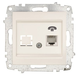 Механизм розетки TF телефонная ZENA, цвет Жемчуг 609-012500-221