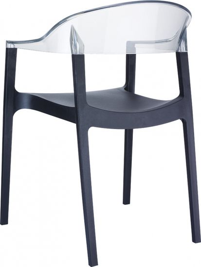 Кресло пластиковое Carmen черное, прозрачное