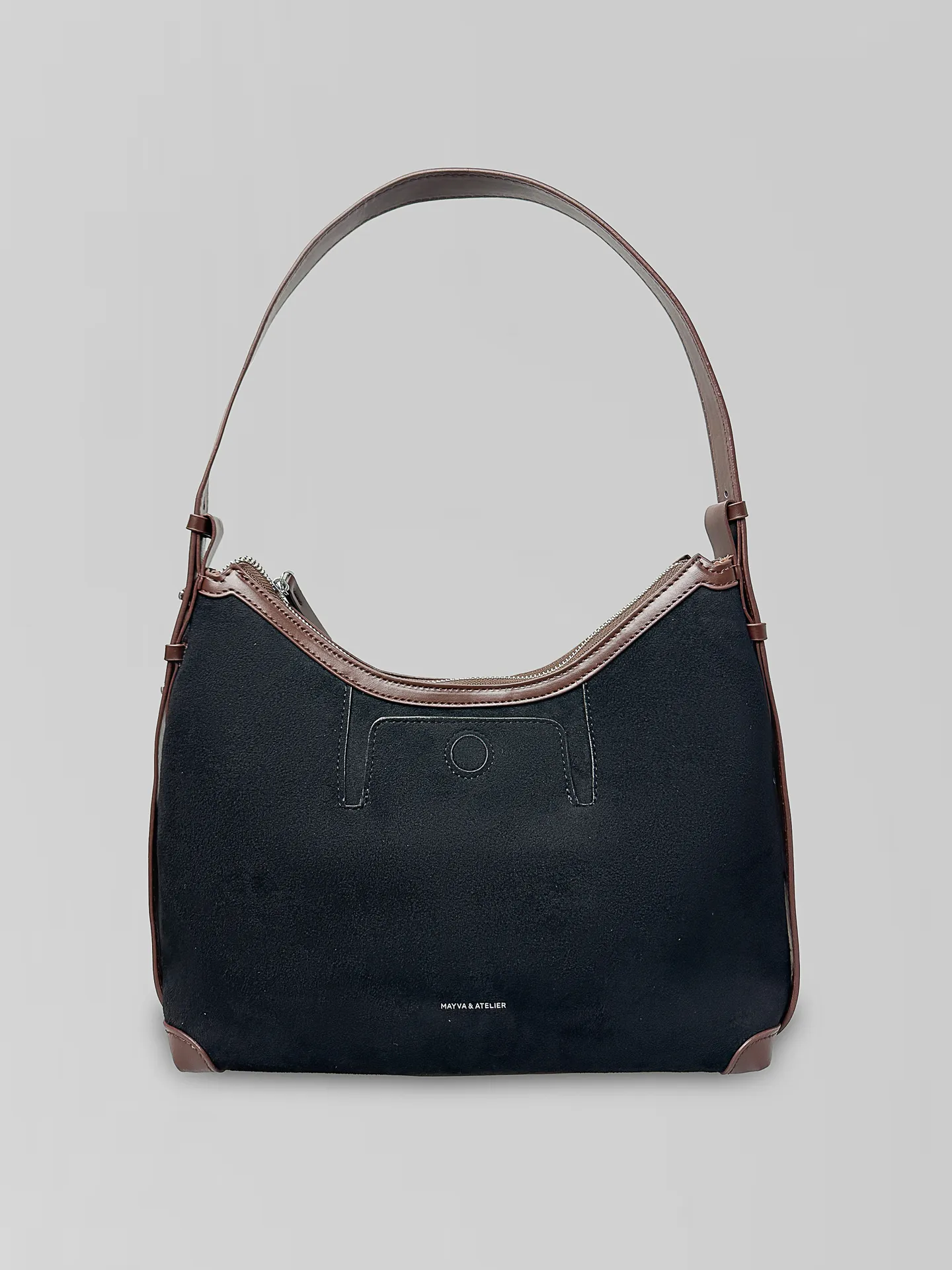 Сумка May Va 5057 замшевая на замке с одной ручкой и наружным кармашком на кнопке