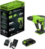 Перфоратор аккумуляторный GREENWORKS GD24SDS1 24V, АКБ 2Ач и ЗУ 3803107CUA