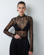 Топ из тонкого кружева черный