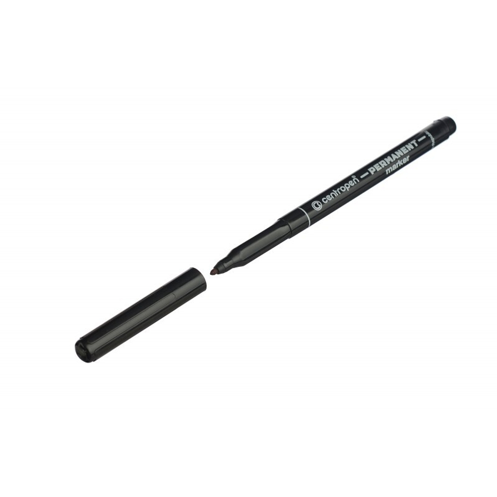 Маркер перманентный 1мм, черный, Centropen (12)