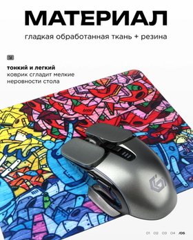 Коврик для мыши Gembird, 220х180х1мм, "роботы"