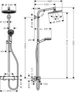 Душевая система Hansgrohe 27267000 Crometta S 240 1jet Showerpipe