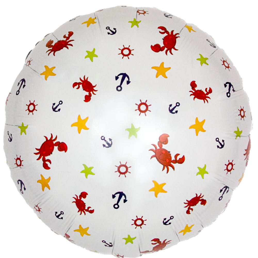 Шар (18"/46 см) Круг, Морской, Белый 1 шт.