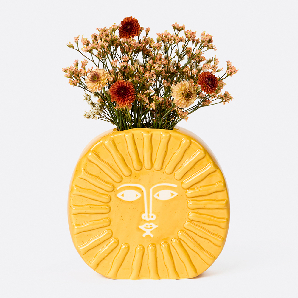 Ваза для цветов 18см Doiy Sun желтая