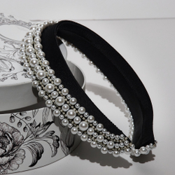 Кокошник XS с жемчугом в три ряда