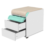 Тумба Дэми на колёсиках с 2 ящиками, органайзером для канцелярии и пуфом (ТУВ.10)