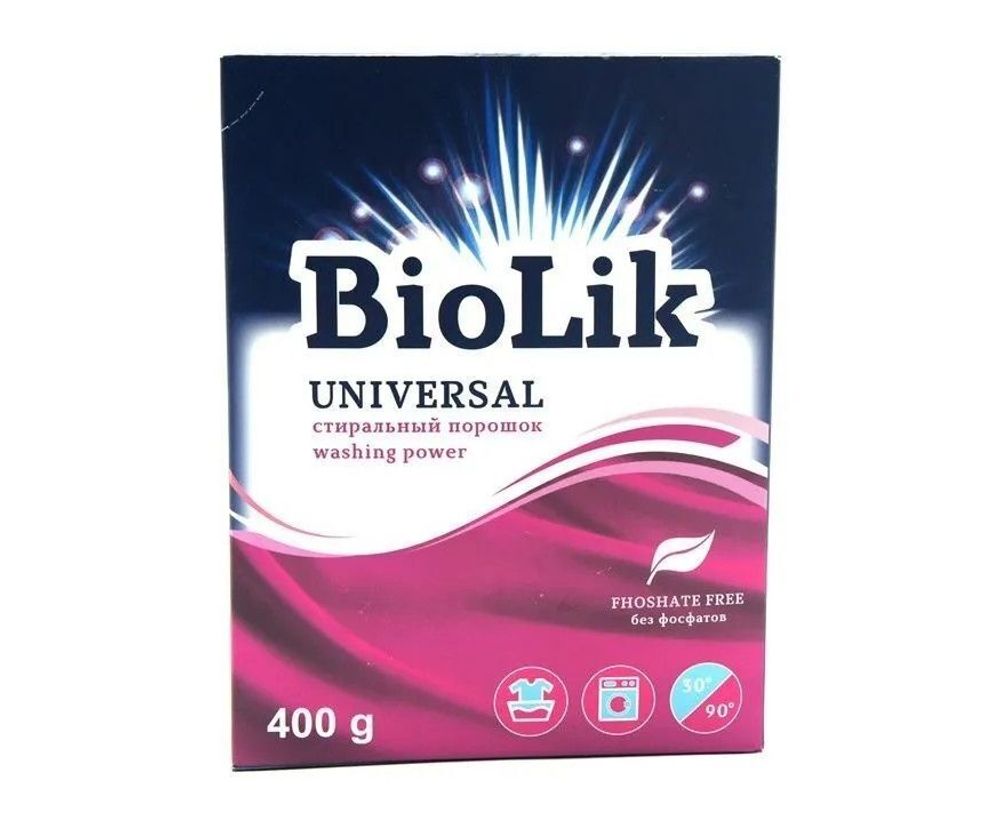 ПОРОШОК СТИРАЛЬНЫЙ BIOLIK УНИВЕРСАЛ 400Г К/П
