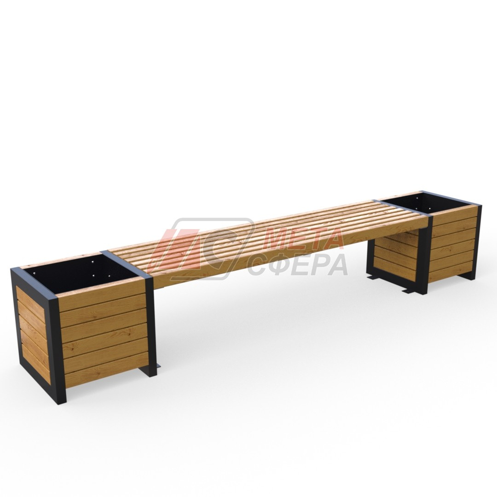 Лавка Бонжур с 2 цветочницами