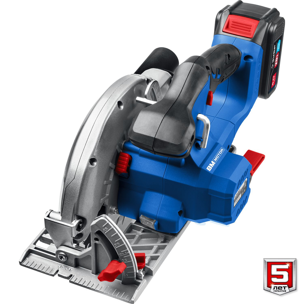 ЗУБР Т7, 20 В, d190 мм, 1 АКБ (4 Ач), бесщеточная пила циркулярная, Профессионал (CPB-190-41)