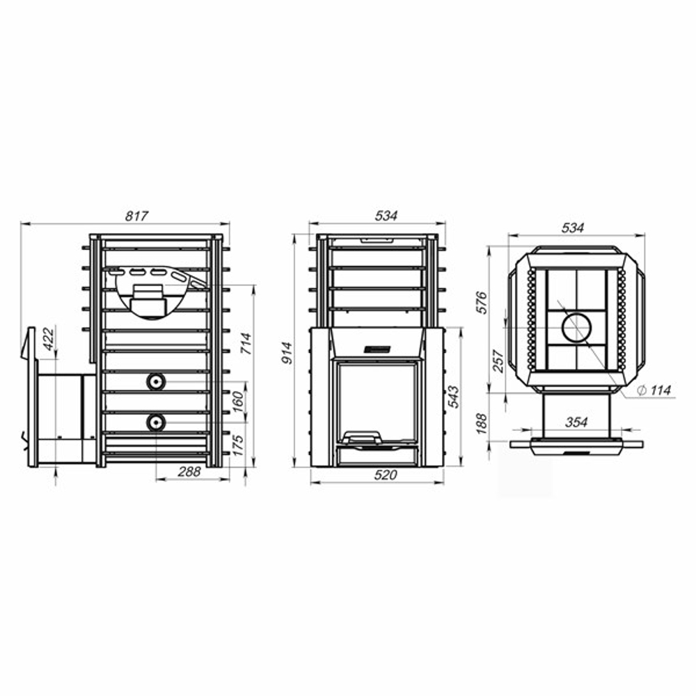 Дровяная печь для бани ЕРМАК 24 СЕТКА-ПРЕМИУМ (Чугун)