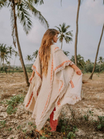 Berber пальто-пончо (беж/коралл)