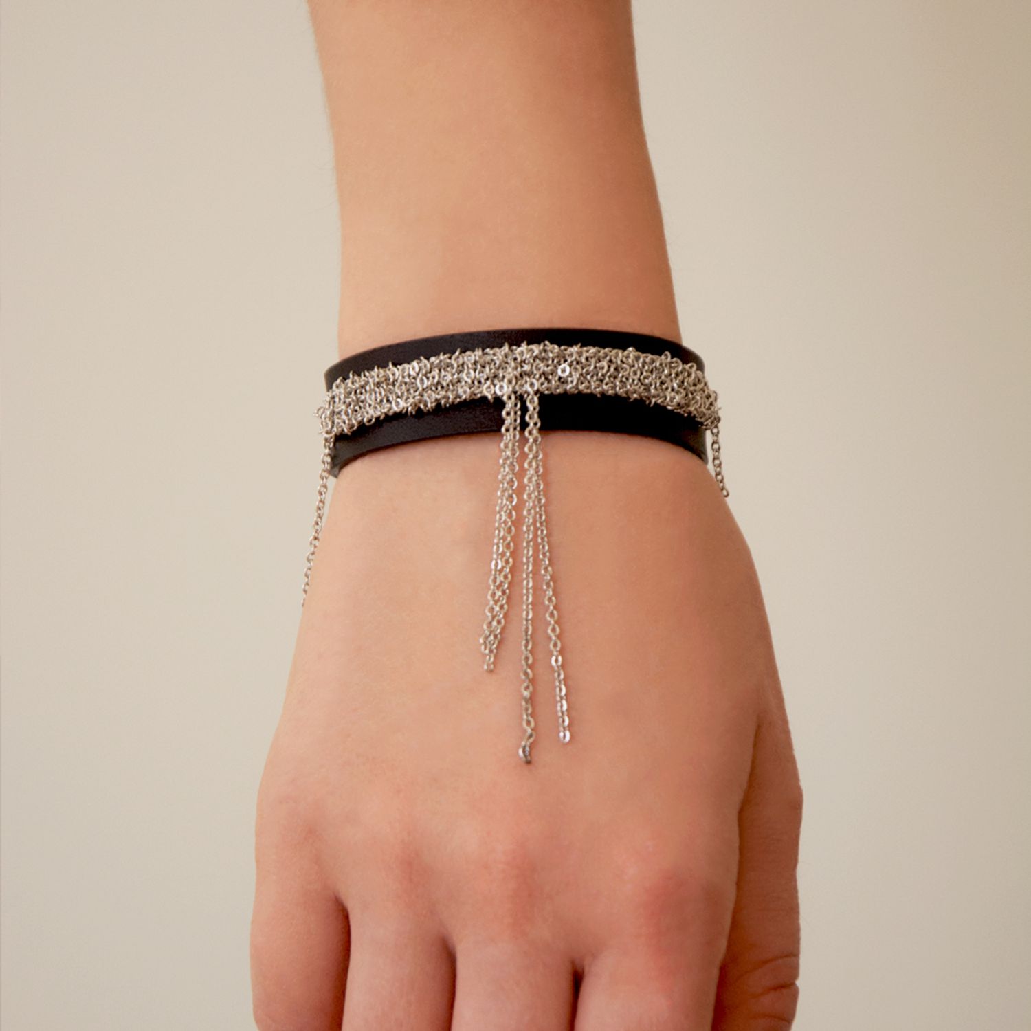 Плетенный Браслет С Кожей