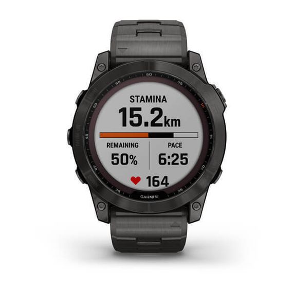 Умные часы Garmin Fenix 7X Sapphire Solar титановый угольно-серый DLC с угольно-серым титановым DLC браслетом